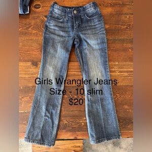Wrangler Girls Dark Blue Straight Leg Jeans